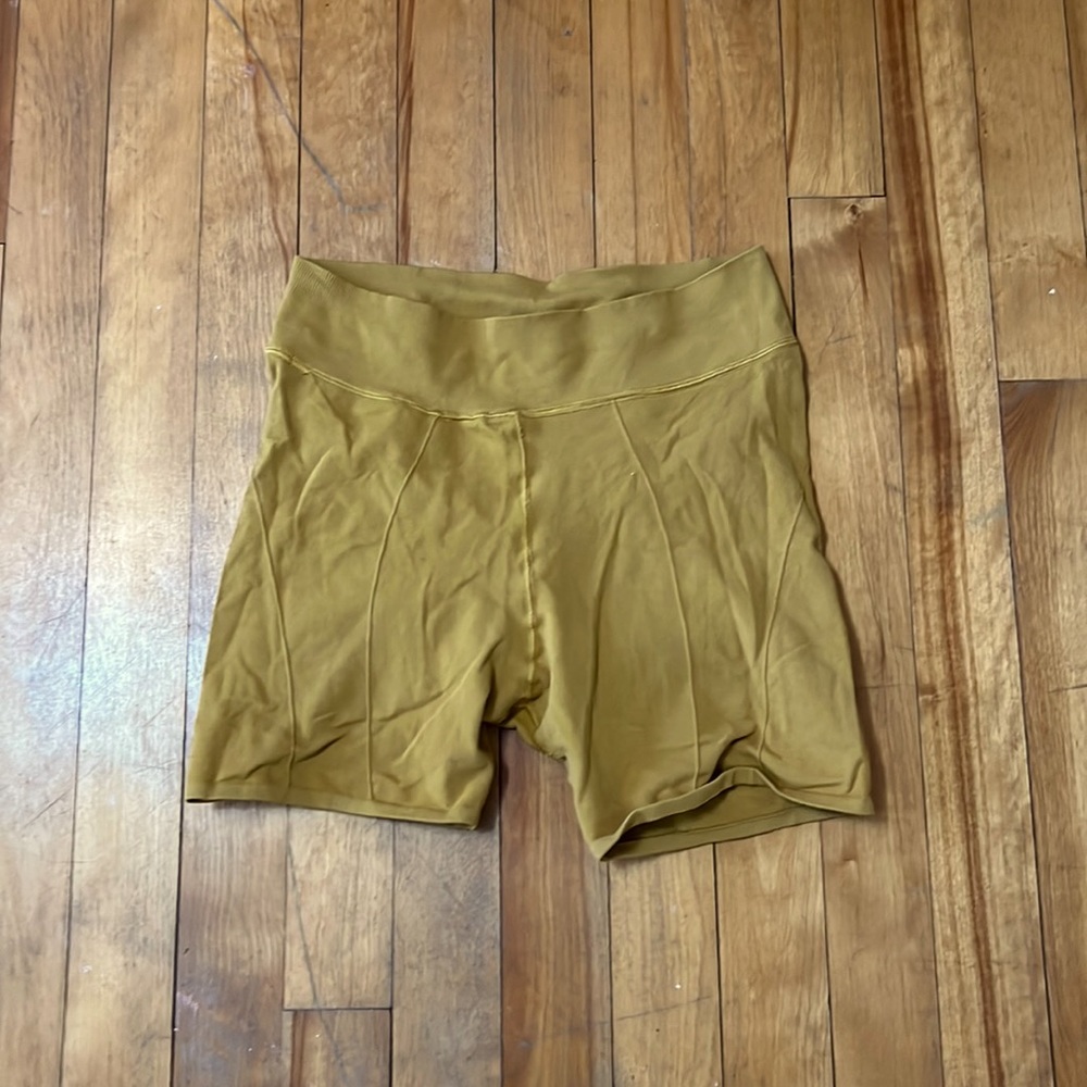 Yellow compression shorts